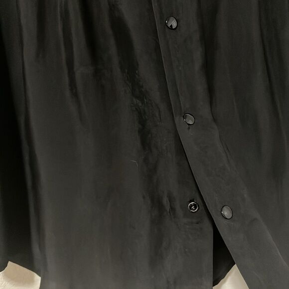 ALEXANDER WANG Black Button Down, A-Line Skirt, Elastic Waist, Cupra, Size 8 - Picture 3 of 9